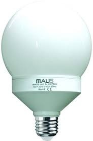 20 LAMPADE COMPATTE FLUORESCENTI MAUS MOD. GLOBO 30W 2700K E27 CLASSE ISOLAMENTO II ACCENSIONE IMMEDIATA - 