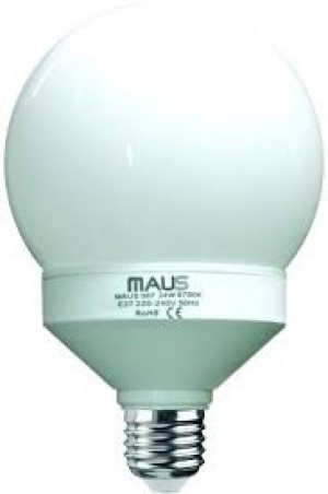 18 ART LAMPADE COMPATTE FLUORESCENTI MAUS MOD. GLOBO 24W 2700K E27 CLASSE ISOLAMENTO II ACCENSIONE IMMEDIATA - 